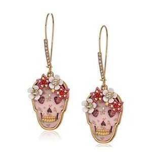 NWT Betsey Johnson Pink Sugar Skull earrings